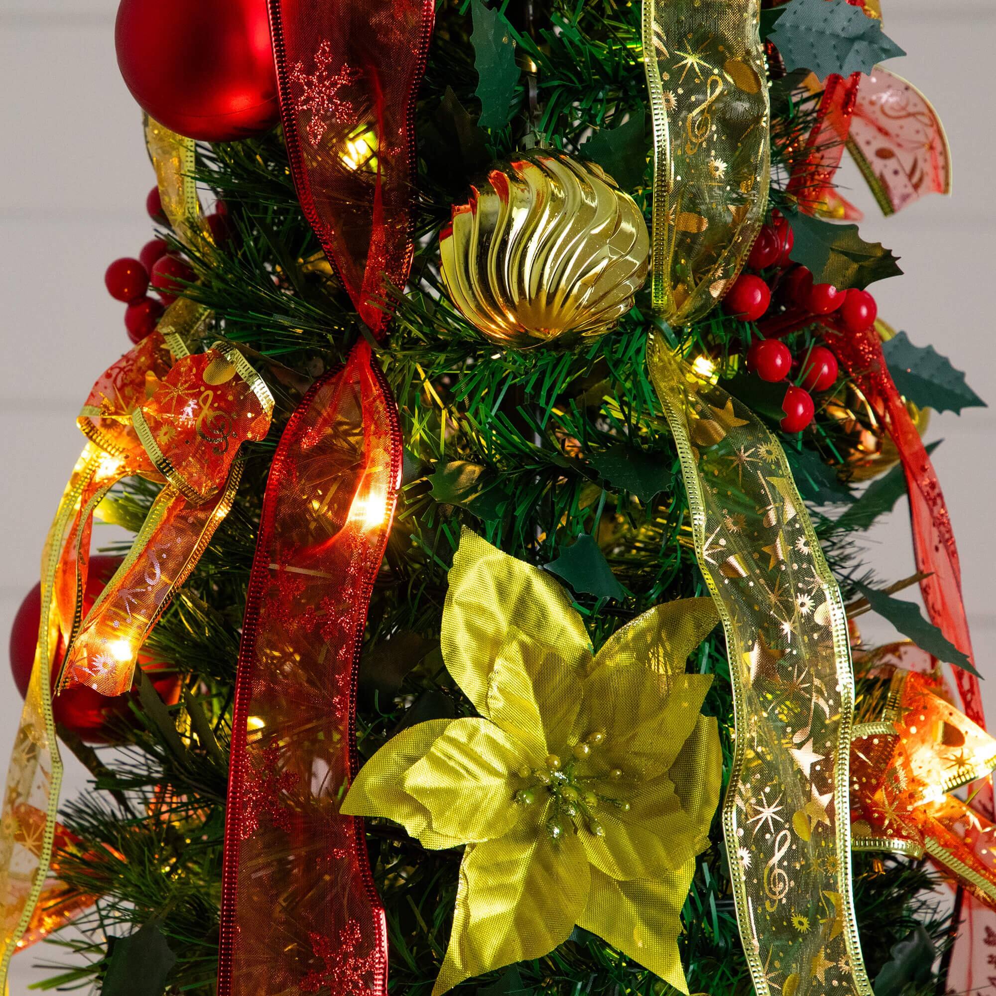 6ft. Pre-Lit Pop-Up Green Artificial Christmas Tree, Warm White LED Lights